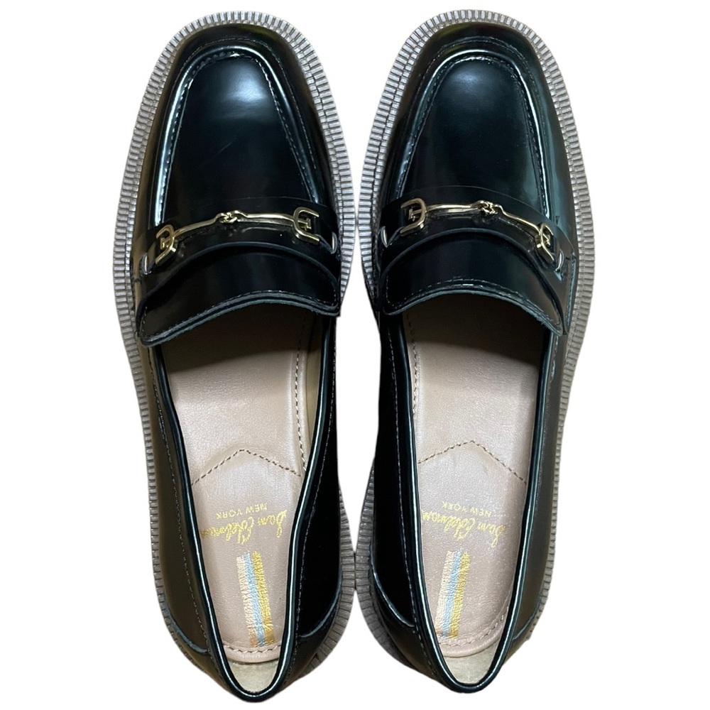 Sam Edelman Shoes Laurs Lug Sole Platform Loafer Shoe Leather Shiny Black Size 9